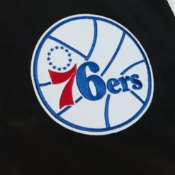 Men Mitchell & Ness Jackets & Outerwear-Team Origins Varsity Satin Jacket Philadelphia 76Ers