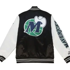 Men Mitchell & Ness Jackets & Outerwear-Team Origins Varsity Satin Jacket Dallas Mavericks