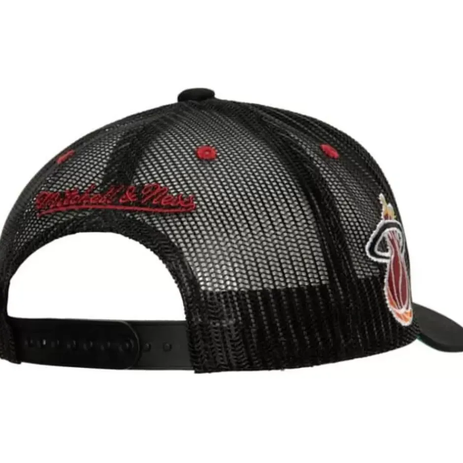 Mitchell & Ness Snapback-Team Seal Trucker Snapback Hwc Miami Heat