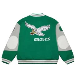 Men Mitchell & Ness Jackets & Outerwear-Team Varsity Jacket Philadelphia Eagles