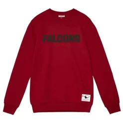 Men Mitchell & Ness Hoodies & Sweatshirts-Team Wordmark 1 Crew Atlanta Falcons