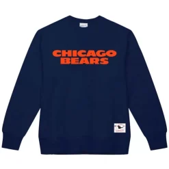 Men Mitchell & Ness Hoodies & Sweatshirts-Team Wordmark 1 Crew Chicago Bears