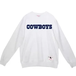 Men Mitchell & Ness Hoodies & Sweatshirts-Team Wordmark 1 Crew Dallas Cowboys