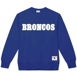 Men Mitchell & Ness Hoodies & Sweatshirts-Team Wordmark 1 Crew Denver Broncos