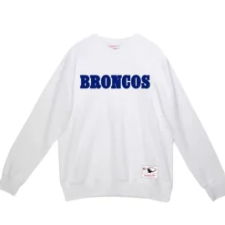Men Mitchell & Ness Hoodies & Sweatshirts-Team Wordmark 1 Crew Denver Broncos