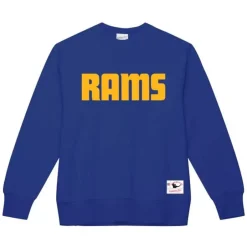 Men Mitchell & Ness Hoodies & Sweatshirts-Team Wordmark 1 Crew Los Angeles Rams