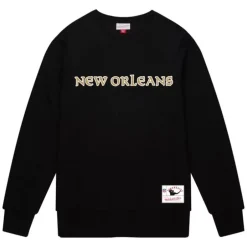 Men Mitchell & Ness Hoodies & Sweatshirts-Team Wordmark 1 Crew New Orleans Saints