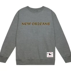 Men Mitchell & Ness Hoodies & Sweatshirts-Team Wordmark 1 Crew New Orleans Saints