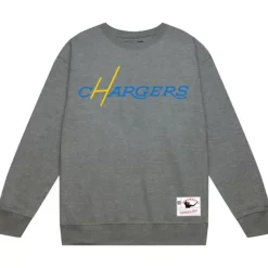 Men Mitchell & Ness Hoodies & Sweatshirts-Team Wordmark 1 Crew San Diego Chargers