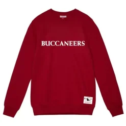 Men Mitchell & Ness Hoodies & Sweatshirts-Team Wordmark 1 Crew Tampa Bay Buccaneers
