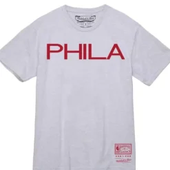 Men Mitchell & Ness T-Shirts & Tops-Team Wordmark 3 Tee Philadelphia 76Ers