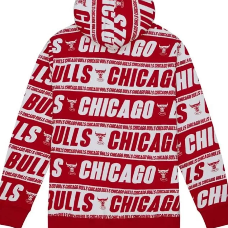 Men Mitchell & Ness Hoodies & Sweatshirts-Teamwrap Hoodie Chicago Bulls