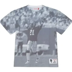 Men Mitchell & Ness T-Shirts & Tops-4Th And Goal Sublimated S/S Tee Atlanta Falcons Deion Sanders
