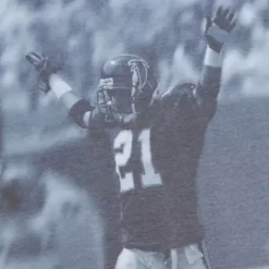 Men Mitchell & Ness T-Shirts & Tops-4Th And Goal Sublimated S/S Tee Atlanta Falcons Deion Sanders