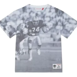 Men Mitchell & Ness T-Shirts & Tops-4Th And Goal Sublimated S/S Tee Los Angeles Raiders Bo Jackson