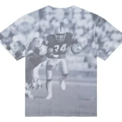 Men Mitchell & Ness T-Shirts & Tops-4Th And Goal Sublimated S/S Tee Los Angeles Raiders Bo Jackson