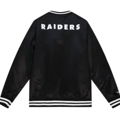Men Mitchell & Ness Jackets & Outerwear-4Th And Inches Satin Pullover Oakland Raiders