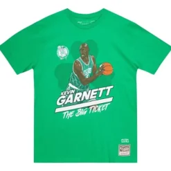 Men Mitchell & Ness T-Shirts & Tops-The Big Ticket Tee Boston Celtics Kevin Garnett