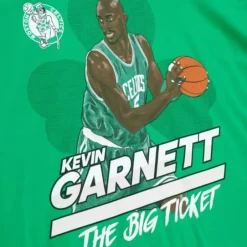 Men Mitchell & Ness T-Shirts & Tops-The Big Ticket Tee Boston Celtics Kevin Garnett