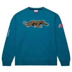 Men Mitchell & Ness Hoodies & Sweatshirts-There And Back Fleece Crew Jacksonville Jaguars