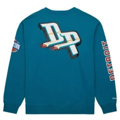 Men Mitchell & Ness Hoodies & Sweatshirts-There And Back Fleece Crew Detroit Pistons