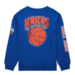 Men Mitchell & Ness Hoodies & Sweatshirts-There And Back Fleece Crew New York Knicks