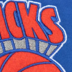 Men Mitchell & Ness Hoodies & Sweatshirts-There And Back Fleece Crew New York Knicks