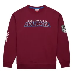 Men Mitchell & Ness Hoodies & Sweatshirts-There And Back Fleece Crew Current Logo Colorado Avalanche