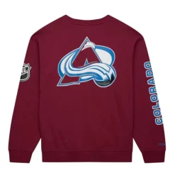 Men Mitchell & Ness Hoodies & Sweatshirts-There And Back Fleece Crew Current Logo Colorado Avalanche