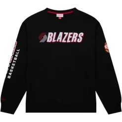Men Mitchell & Ness Hoodies & Sweatshirts-There And Back Fleece Crew Portland Trail Blazers