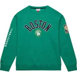 Men Mitchell & Ness Hoodies & Sweatshirts-There And Back Fleece Crew Boston Celtics