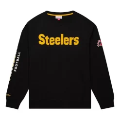 Men Mitchell & Ness Hoodies & Sweatshirts-There And Back Fleece Crew Pittsburgh Steelers