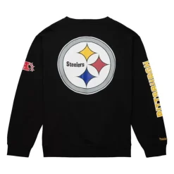 Men Mitchell & Ness Hoodies & Sweatshirts-There And Back Fleece Crew Pittsburgh Steelers