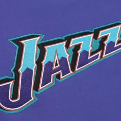 Men Mitchell & Ness Hoodies & Sweatshirts-There And Back Fleece Crew Utah Jazz
