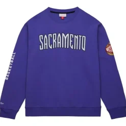 Men Mitchell & Ness Hoodies & Sweatshirts-There And Back Fleece Crew Sacramento Kings