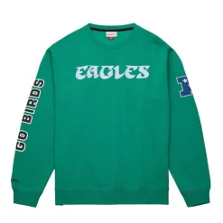 Men Mitchell & Ness Hoodies & Sweatshirts-There And Back Fleece Crew Philadelphia Eagles