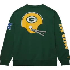 Men Mitchell & Ness Hoodies & Sweatshirts-There And Back Fleece Crew Green Bay Packers