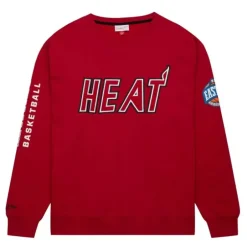 Men Mitchell & Ness Hoodies & Sweatshirts-There And Back Fleece Crew Miami Heat