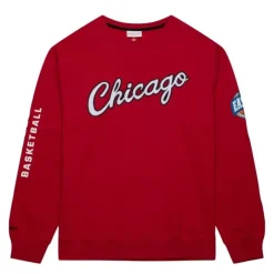 Men Mitchell & Ness Hoodies & Sweatshirts-There And Back Fleece Crew Chicago Bulls