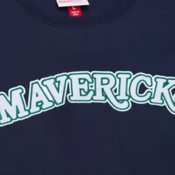 Men Mitchell & Ness Hoodies & Sweatshirts-There And Back Fleece Crew Dallas Mavericks