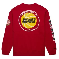 Men Mitchell & Ness Hoodies & Sweatshirts-There And Back Fleece Crew Houston Rockets