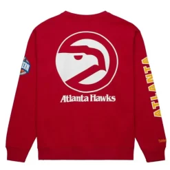 Men Mitchell & Ness Hoodies & Sweatshirts-There And Back Fleece Crew Atlanta Hawks