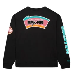 Men Mitchell & Ness Hoodies & Sweatshirts-There And Back Fleece Crew San Antonio Spurs