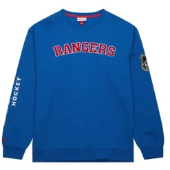 Men Mitchell & Ness Hoodies & Sweatshirts-There And Back Fleece Crew Current Logo New York Rangers