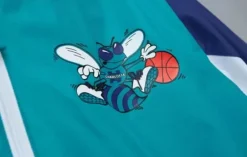 Men Mitchell & Ness Jackets & Outerwear-Throw It Back Full Zip Windbreaker Charlotte Hornets