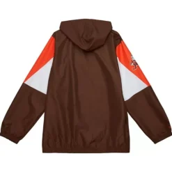 Men Mitchell & Ness Jackets & Outerwear-Throw It Back Full Zip Windbreaker Cleveland Browns