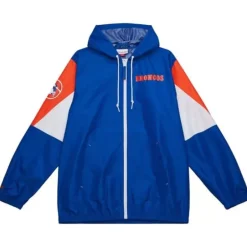 Men Mitchell & Ness Jackets & Outerwear-Throw It Back Full Zip Windbreaker Denver Broncos