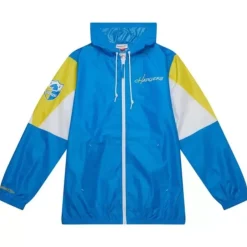 Men Mitchell & Ness Jackets & Outerwear-Throw It Back Full Zip Windbreaker Los Angeles Chargers
