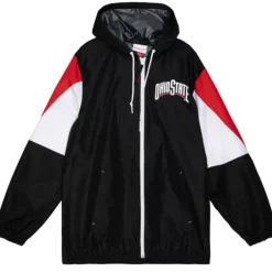 Men Mitchell & Ness Jackets & Outerwear-Throw It Back Full Zip Windbreaker Ohio State