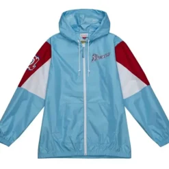Men Mitchell & Ness Jackets & Outerwear-Throw It Back Full Zip Windbreaker Atlanta Braves